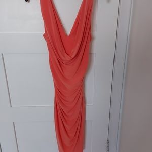 Le Chateau Coral Summer Rouched Dress